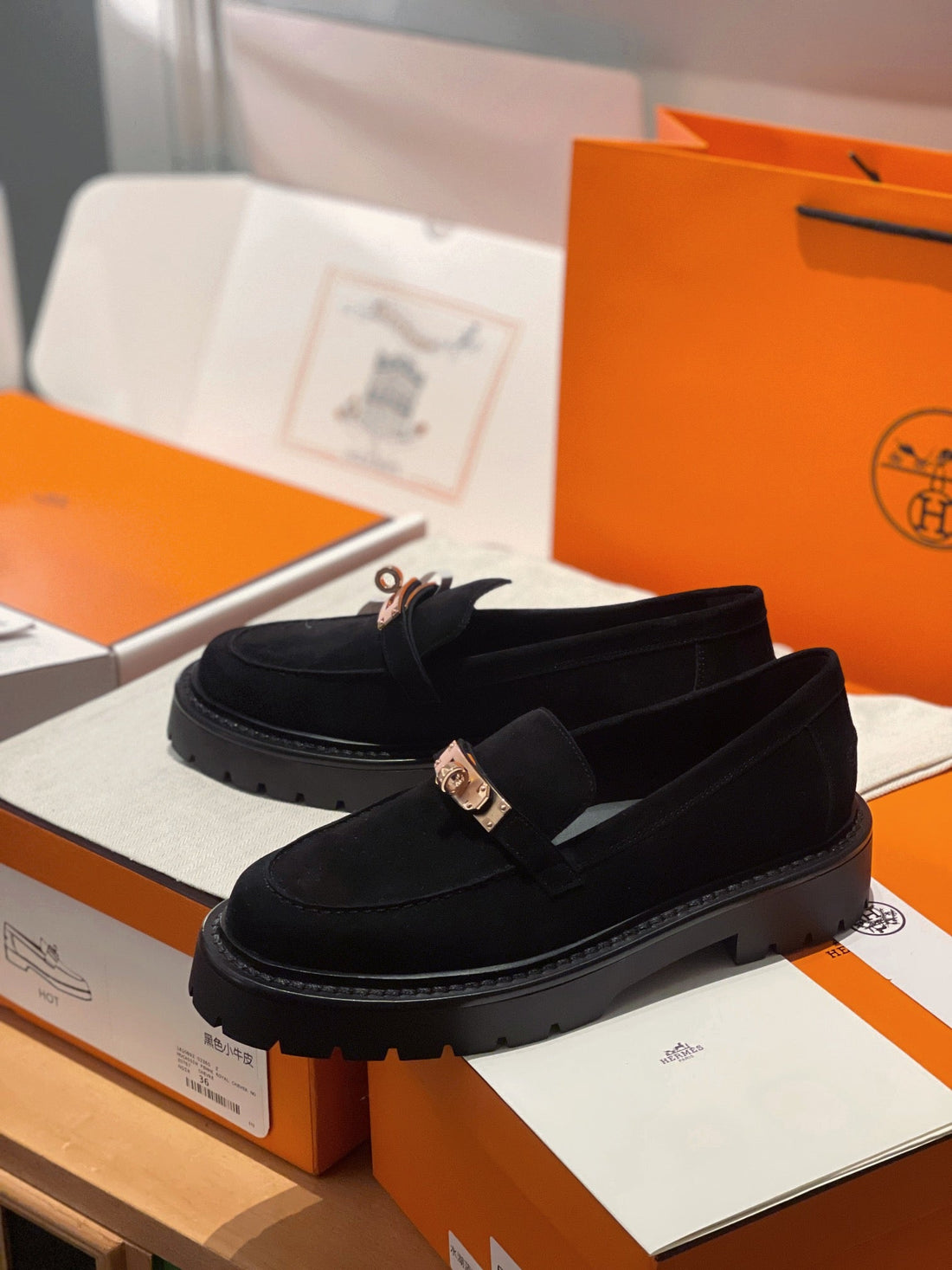 Hm Icone Loafer In Black Suede 100094