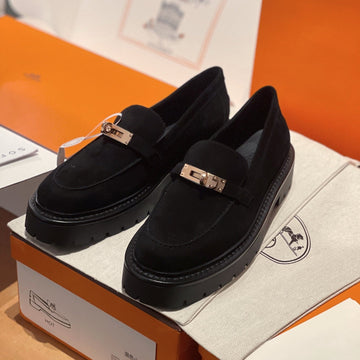 Hm Icone Loafer In Black Suede 100094