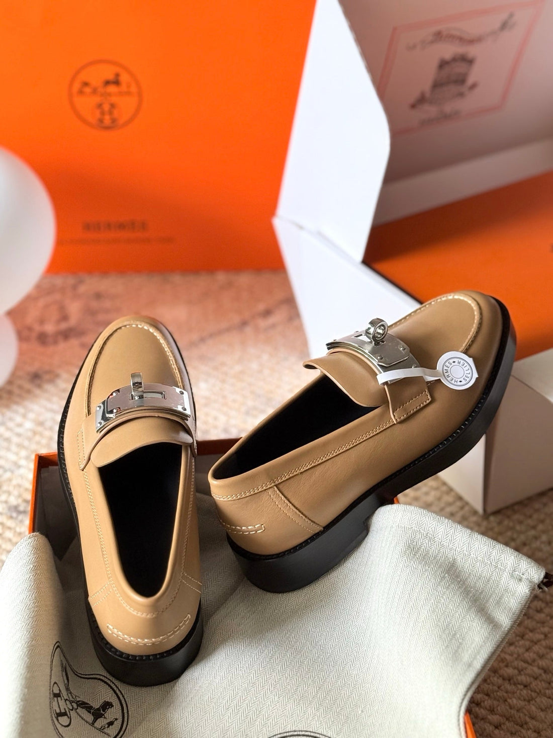 Hm Hot Loafer Beige Calfskin 531376
