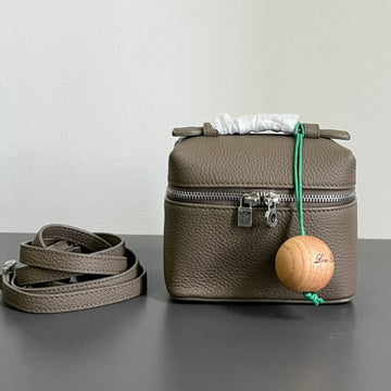 Extra Pocket L12 In Coffee Brown Calfskin With Silver Hardware