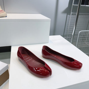 Cl X Maison Margiela Ballerina Flats Burgundy Patent Leather 639688