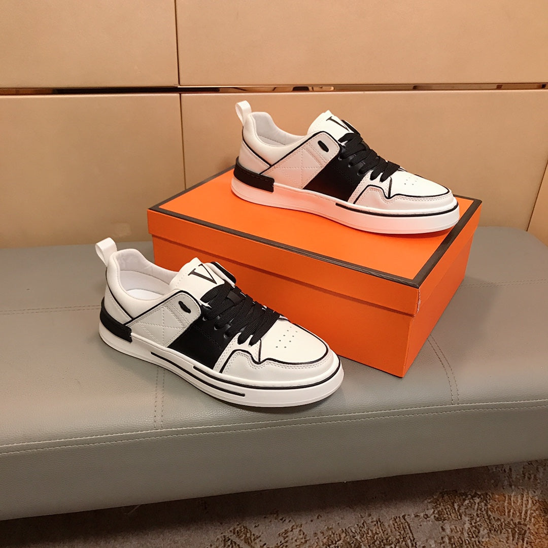 LV Skate Sneakers In White Mix Black Calfskin