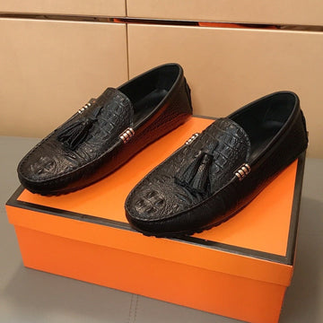 LV Loafers Black Embossed Calfskin With Tassel
