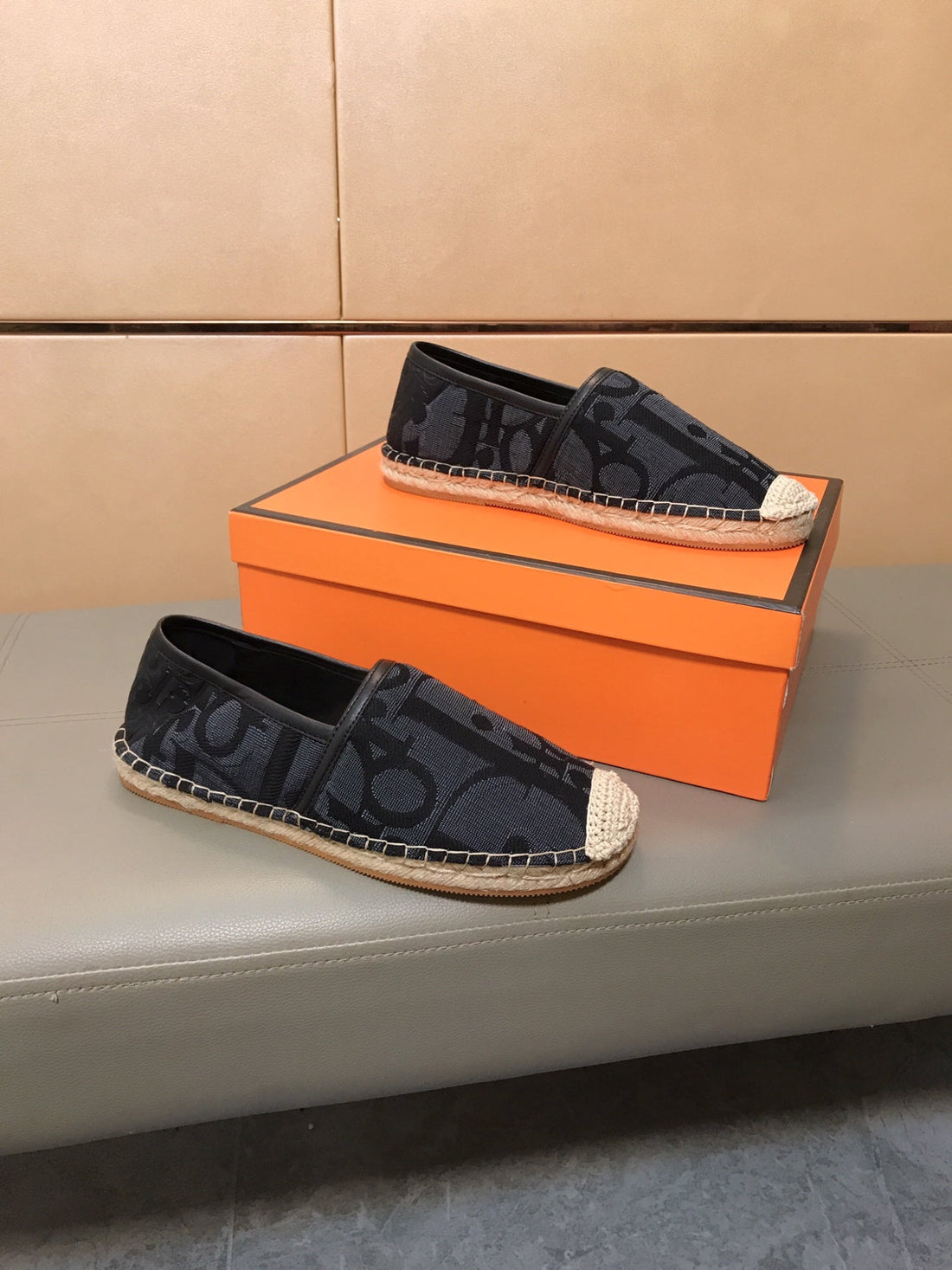CD Paradise Espadrille Loafer Black Monogram Jacquard
