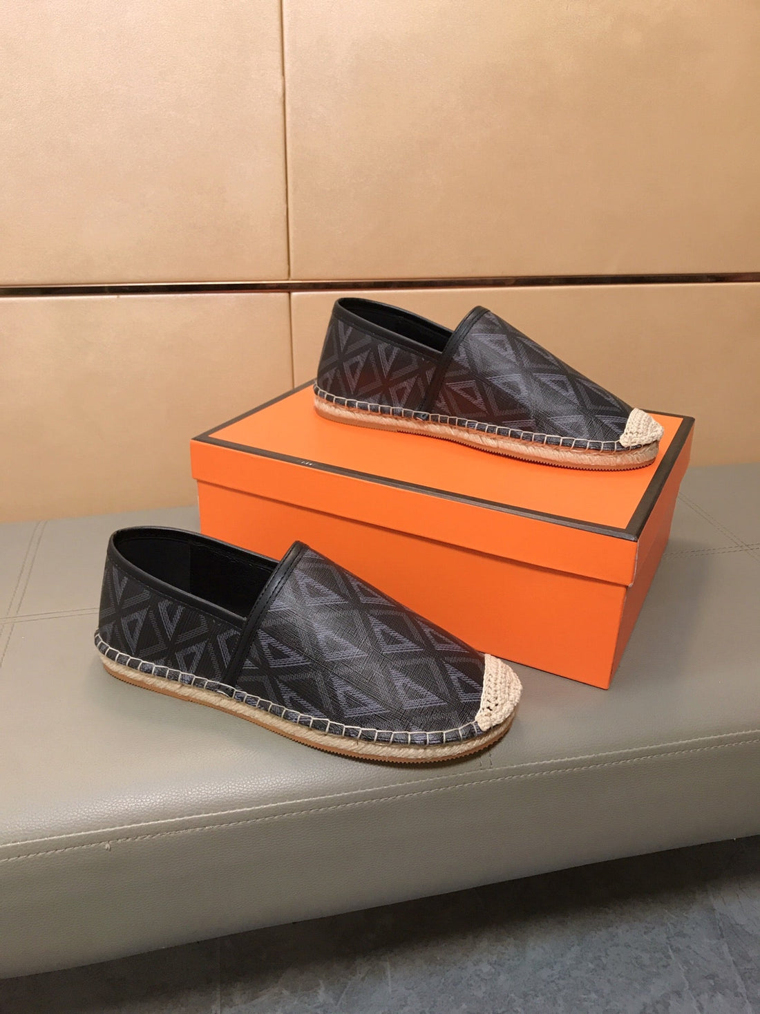 CD Paradise Espadrille Loafer Black Geometric Jacquard