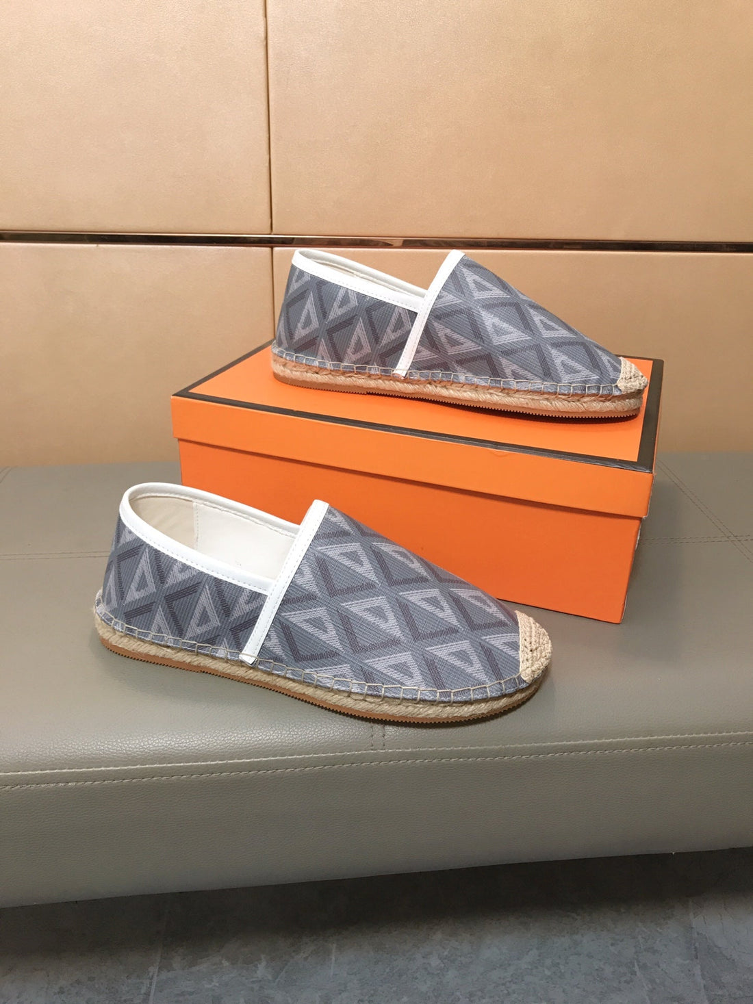 CD Paradise Espadrille Loafer Gray Geometric Jacquard