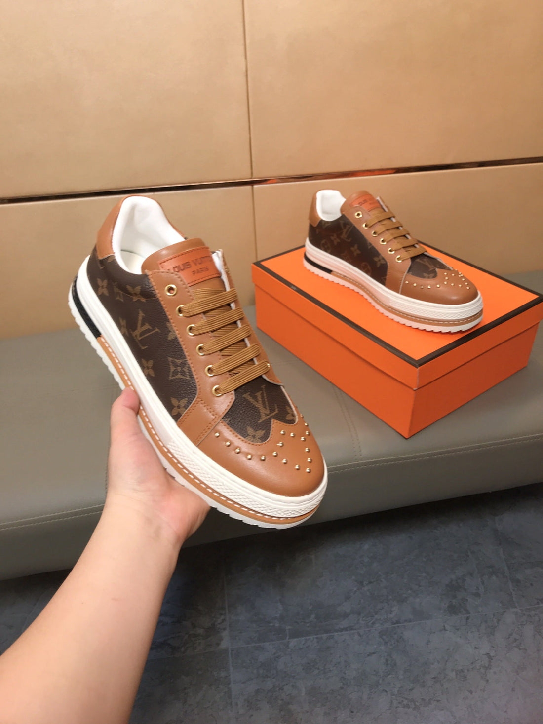 LV Trainer In Brown Monogram Calfskin