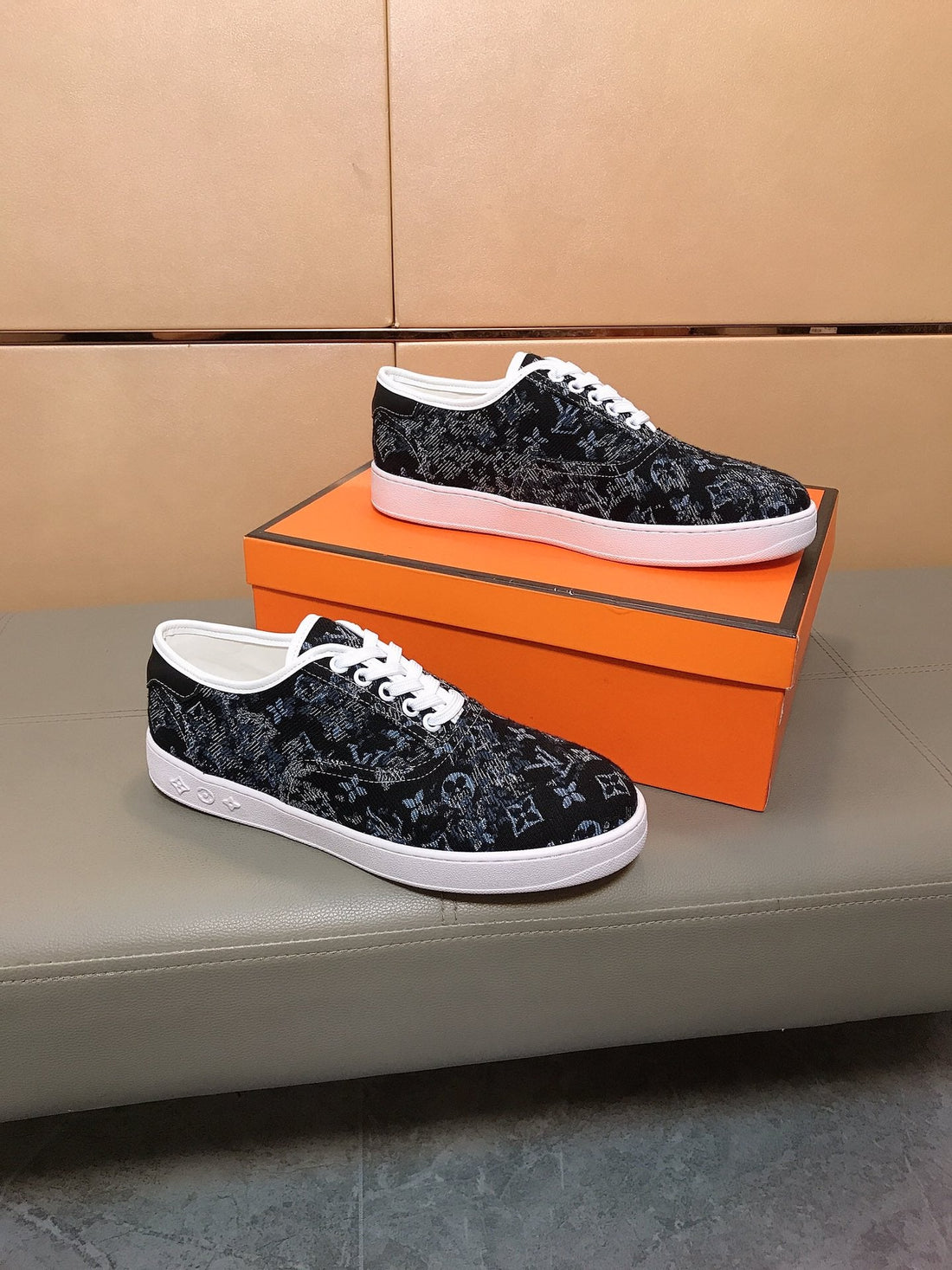 LV Trainer Black Mix Blue Monogram Jacquard
