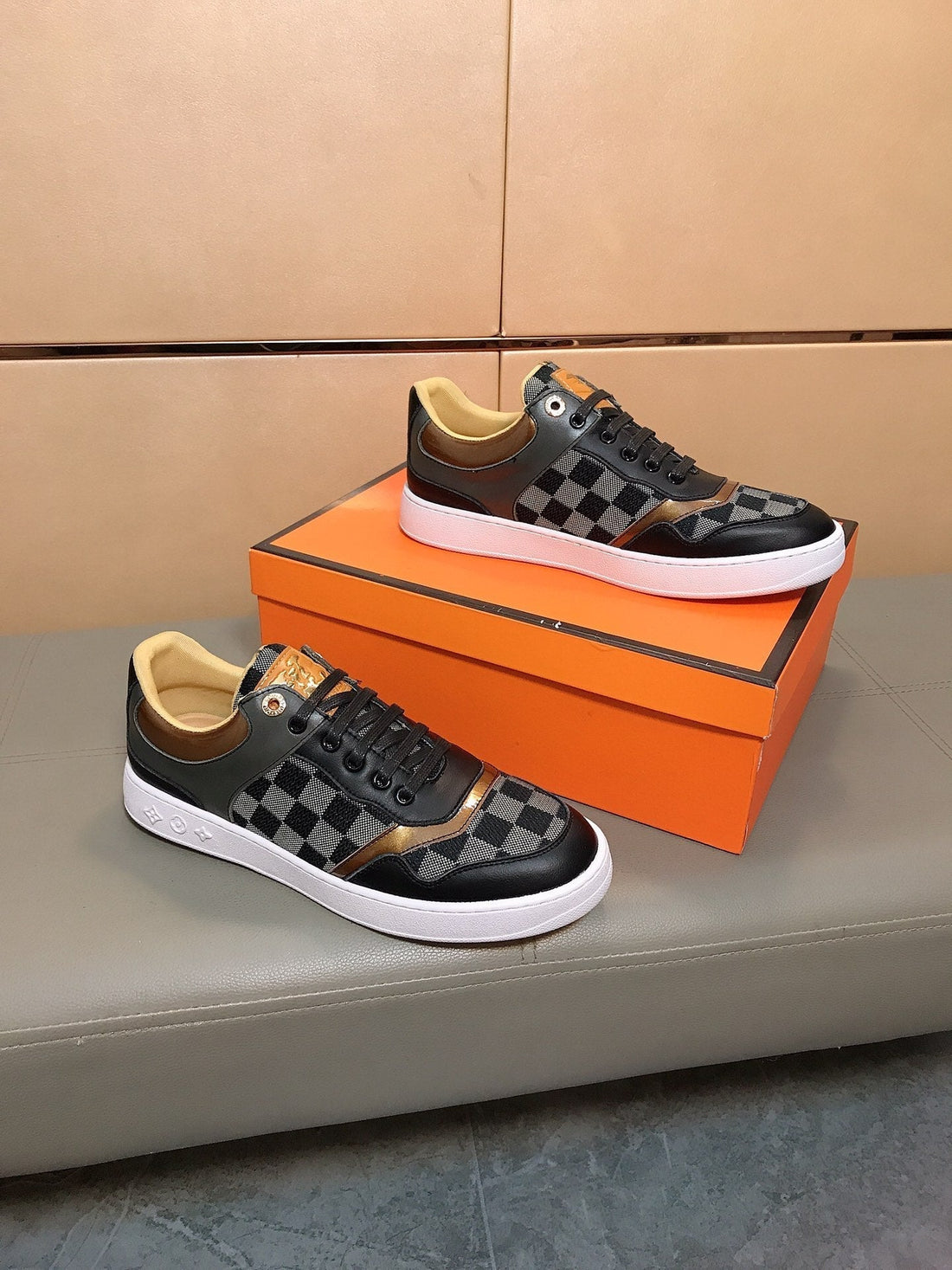 LV Trainer Black Calfskin And Damier Canvas