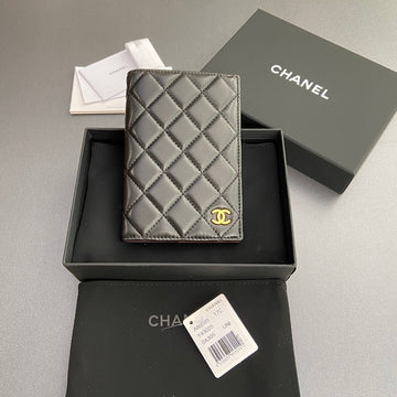CC Passport Holder Black Sheepskin Ghw 193338