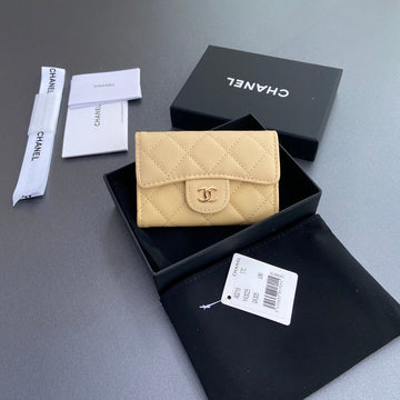 CC Zipper Flap Card Holder Yellow Caviar Ghw 234663