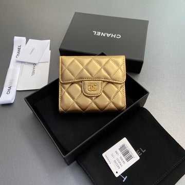 CC 82288 Classic Flap Wallet Gold Lamskin Ghw 229884