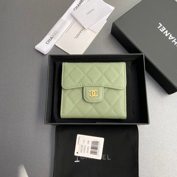 CC 82288 Classic Flap Wallet Olive Green Caviar Ghw 229896
