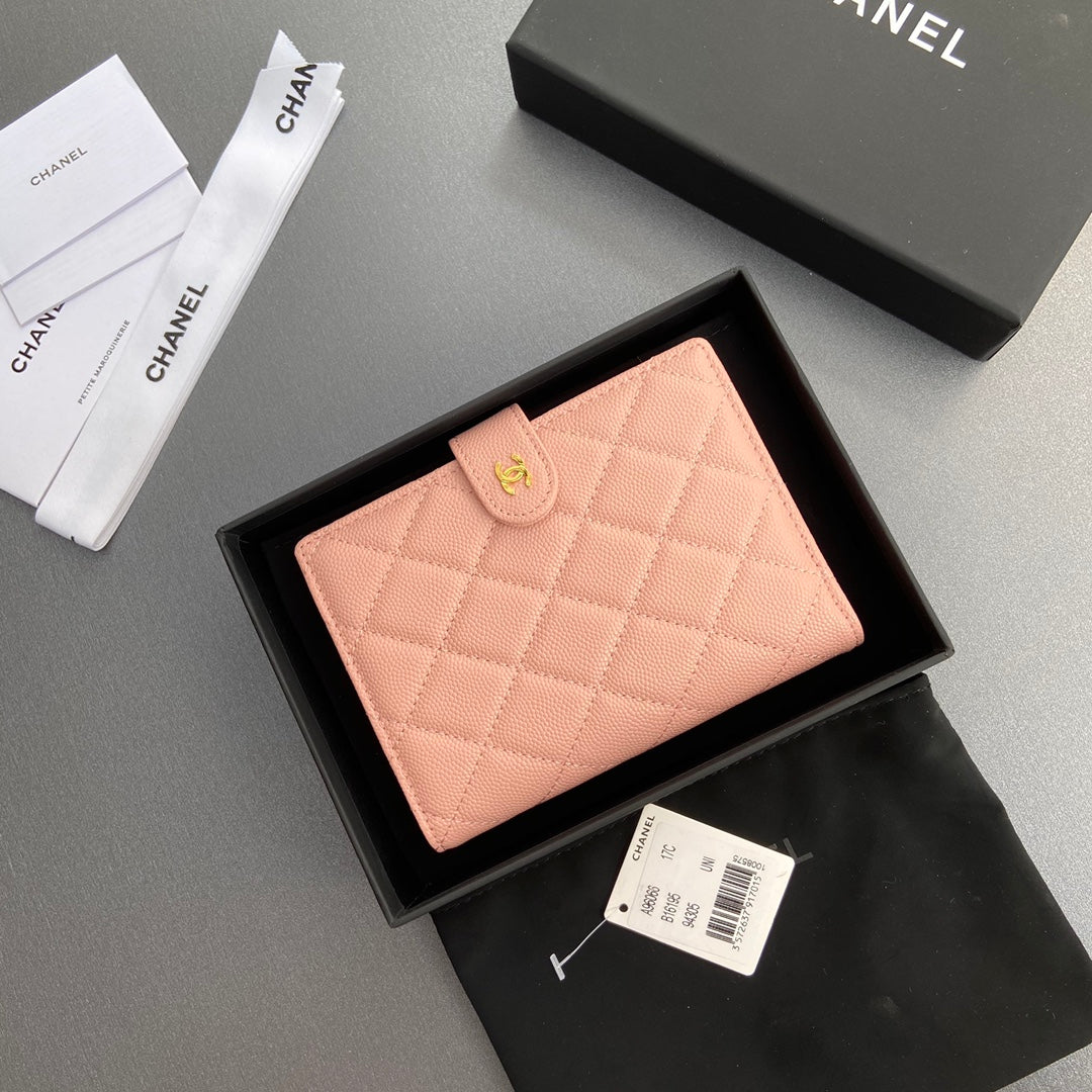CC 96066 Compact Wallet Pink Caviar Ghw 234617