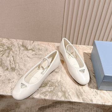 Pra 25S Ballet Flats White Cowhide 449716