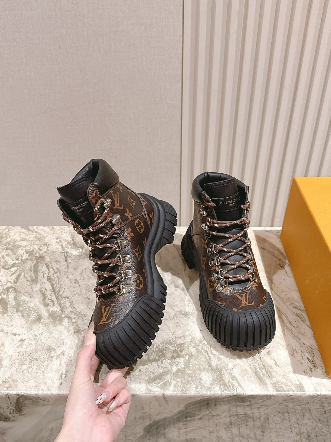 LV Ruby Ranger Ankle Boot 50MM Brown Monogram Canvas 450337