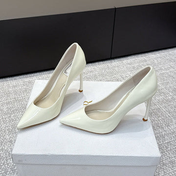 CD 26S High Heels Pump 105 White Patent Leather 661478