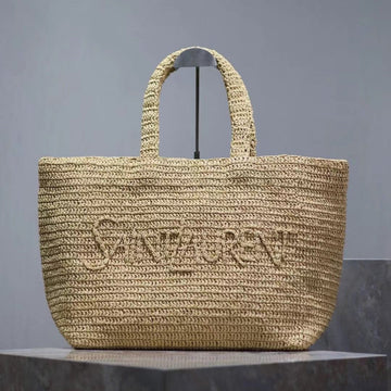 YSL Tote Bag 50CM Beige Raffia
