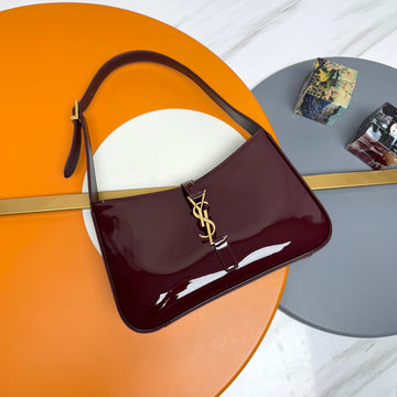 YSL 5A7 Bag 24CM Burgundy Patent Leather 285567