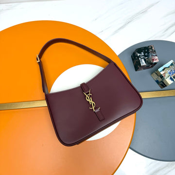 YSL 5A7 Bag 24CM Burgundy Leather 285558