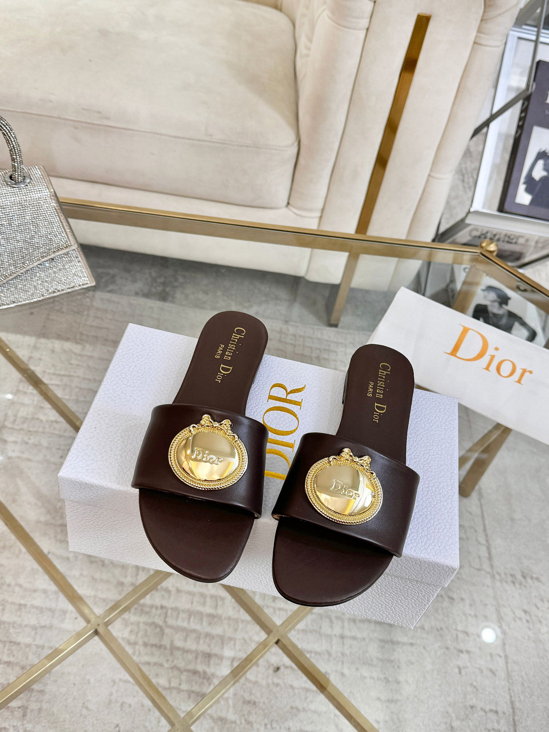 CD 26S Sandals Chocolate Leather 667119