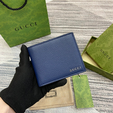 Bifold Wallet 11 In Classic Blue Calfskin
