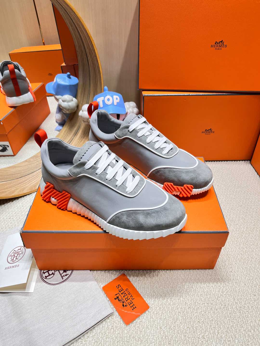 Hm Bouncing Sneaker Ice Gray Fabric With Suede 206310