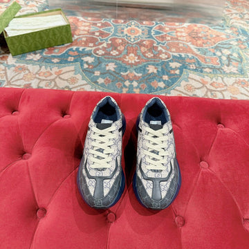 GG Rhyton Trainer Charcoal And Light Gray Calfskin