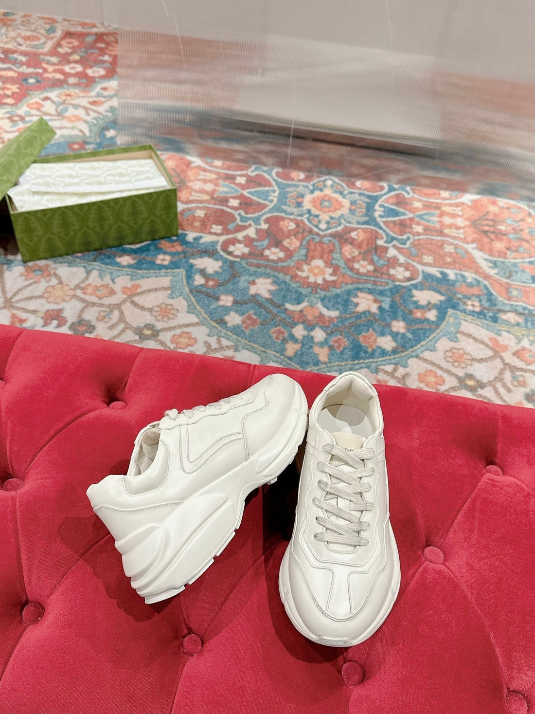 GG Rhyton Trainer White Calfskin