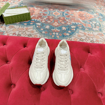 GG Rhyton Trainer White Calfskin With Doremon Motif