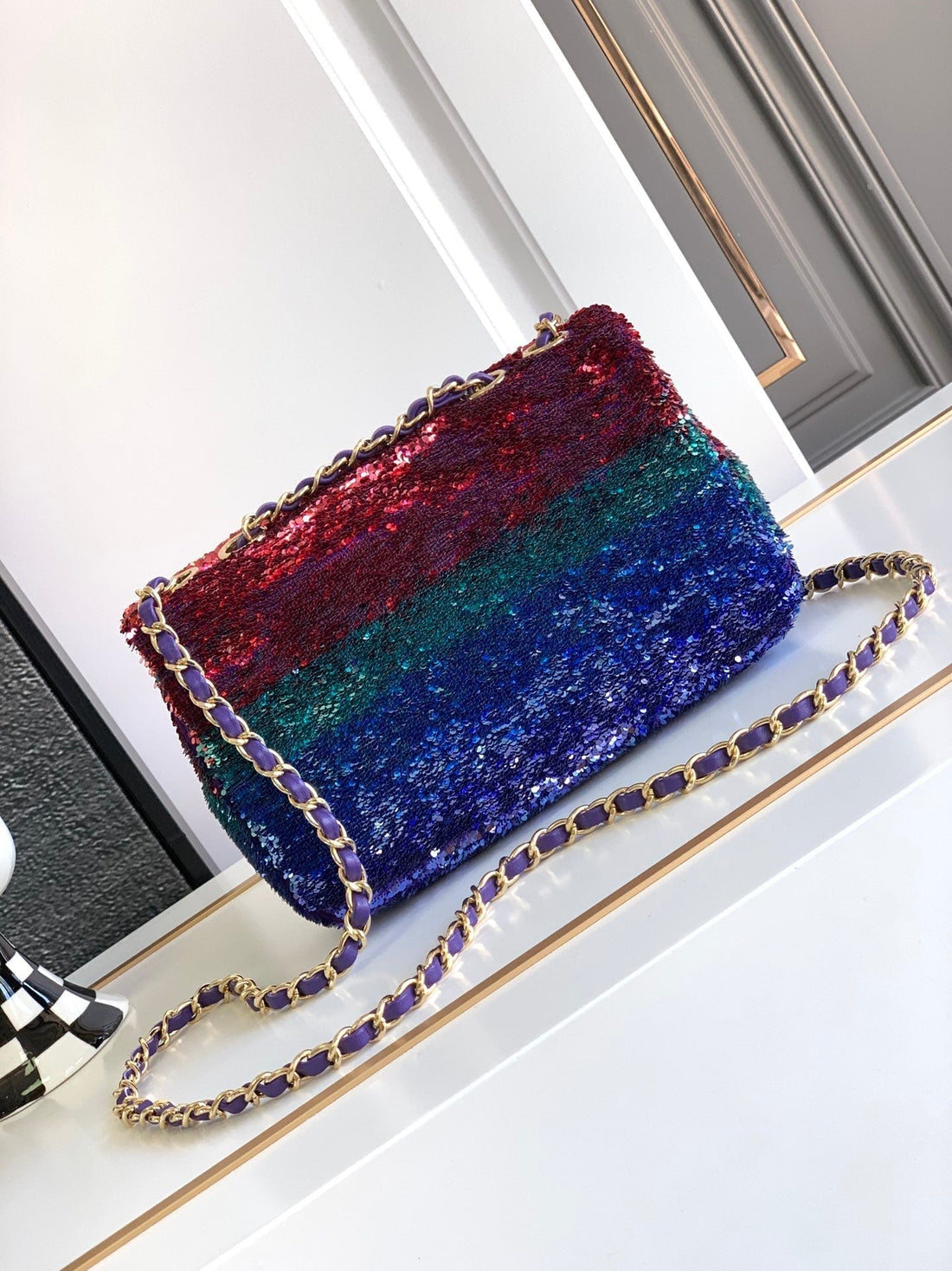 Flap Bag Mini 21CM Multicolor Sequin