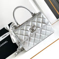 CC MINI 19 FLAP BAG IN SILVER CALFSKIN Bags Bible