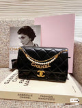 CC MINI 23 FLAP BAG IN BLACK CALFSKIN GOLD HARDWARE Bags Bible