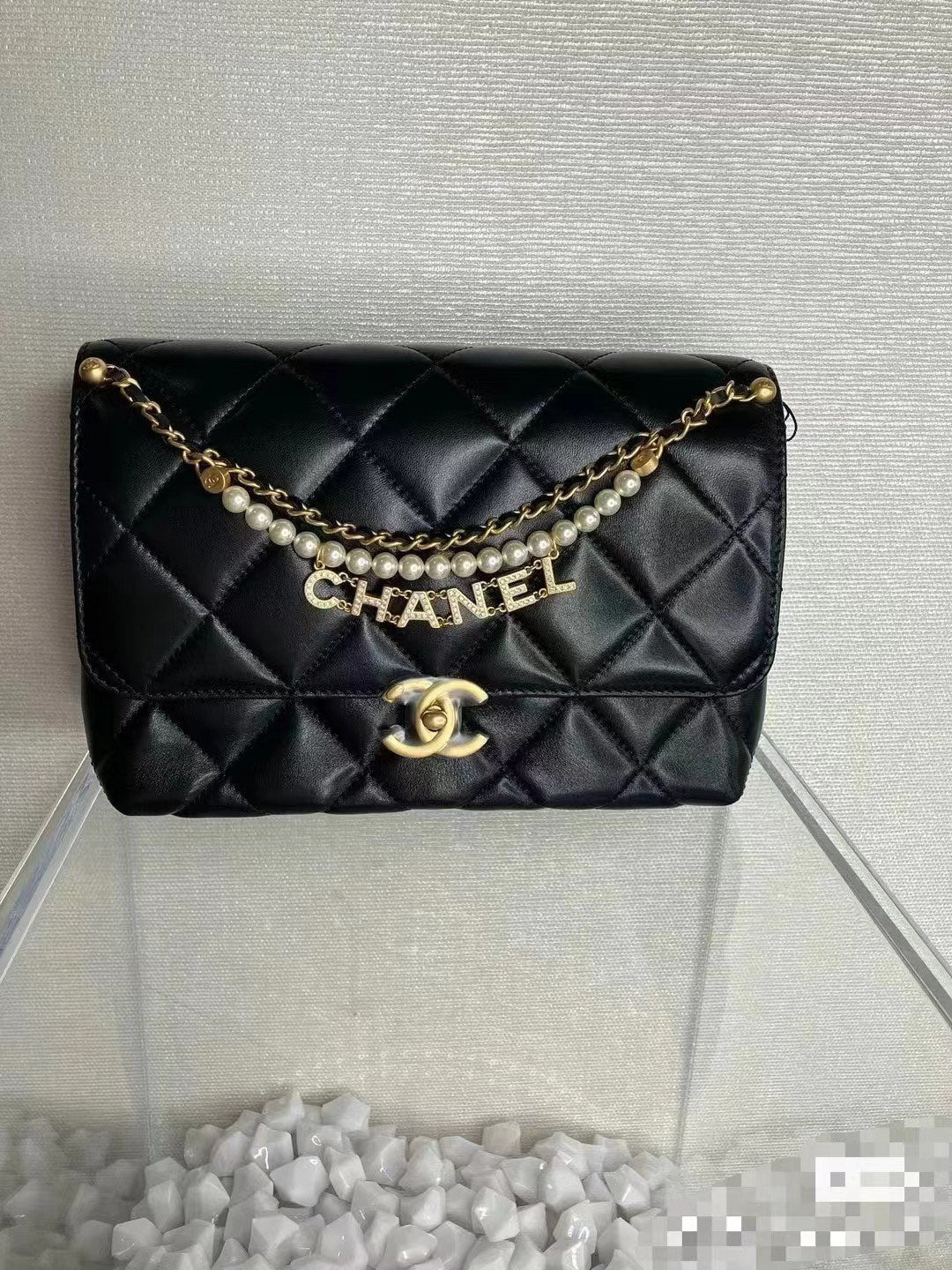 CC MINI 23 FLAP BAG IN BLACK CALFSKIN GOLD HARDWARE Bags Bible