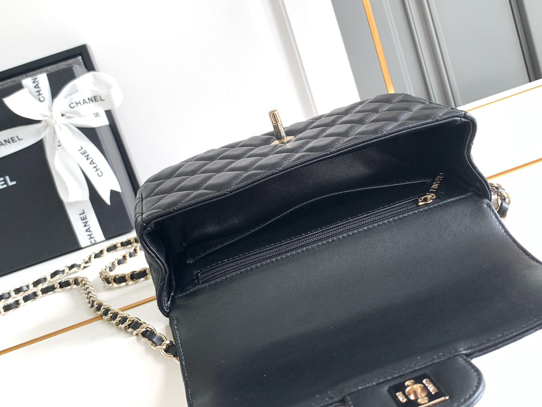 CC MINI 20 FLAP BAG IN BLACK CALFSKIN Bags Bible