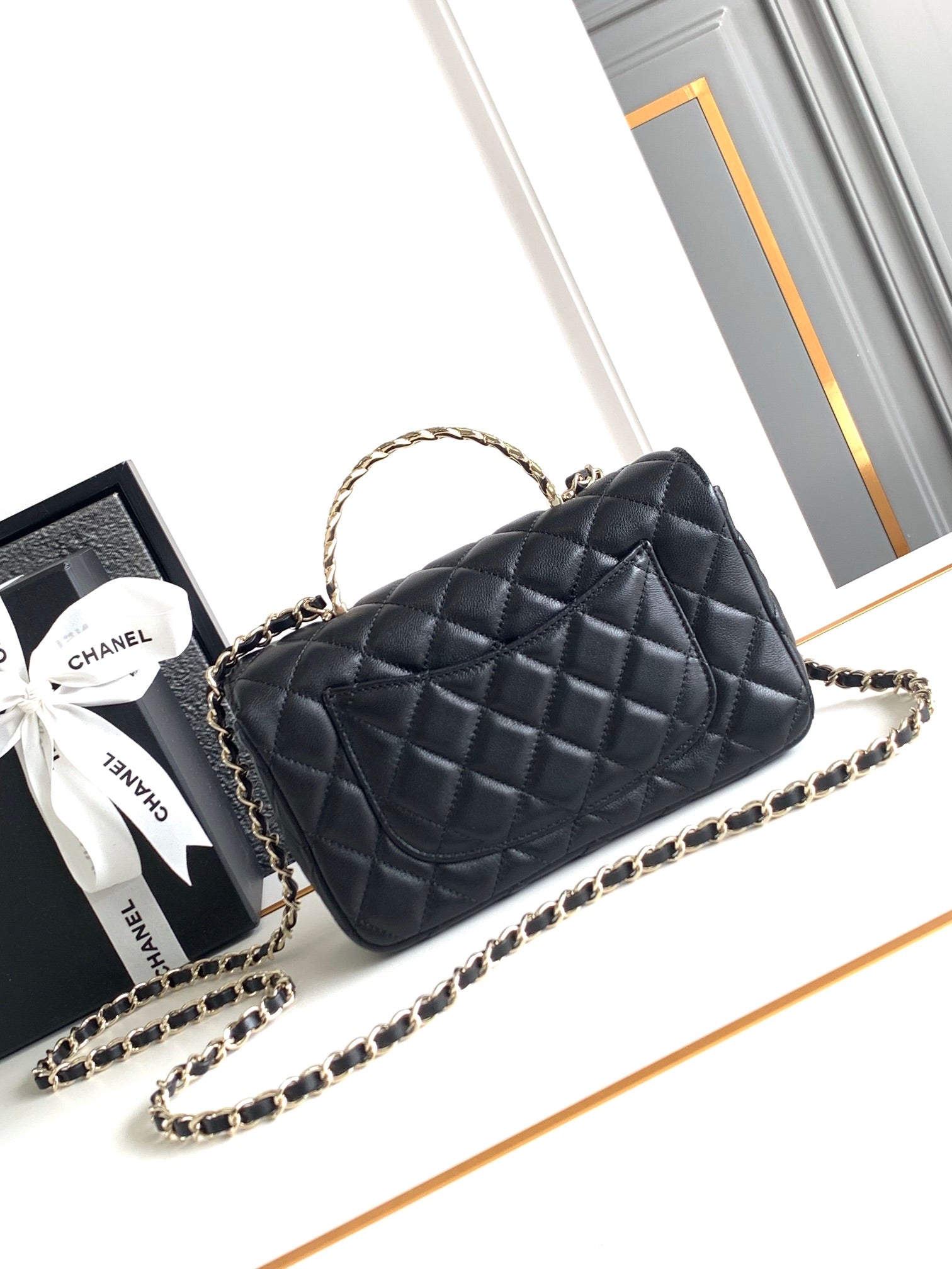 CC MINI 20 FLAP BAG IN BLACK CALFSKIN Bags Bible