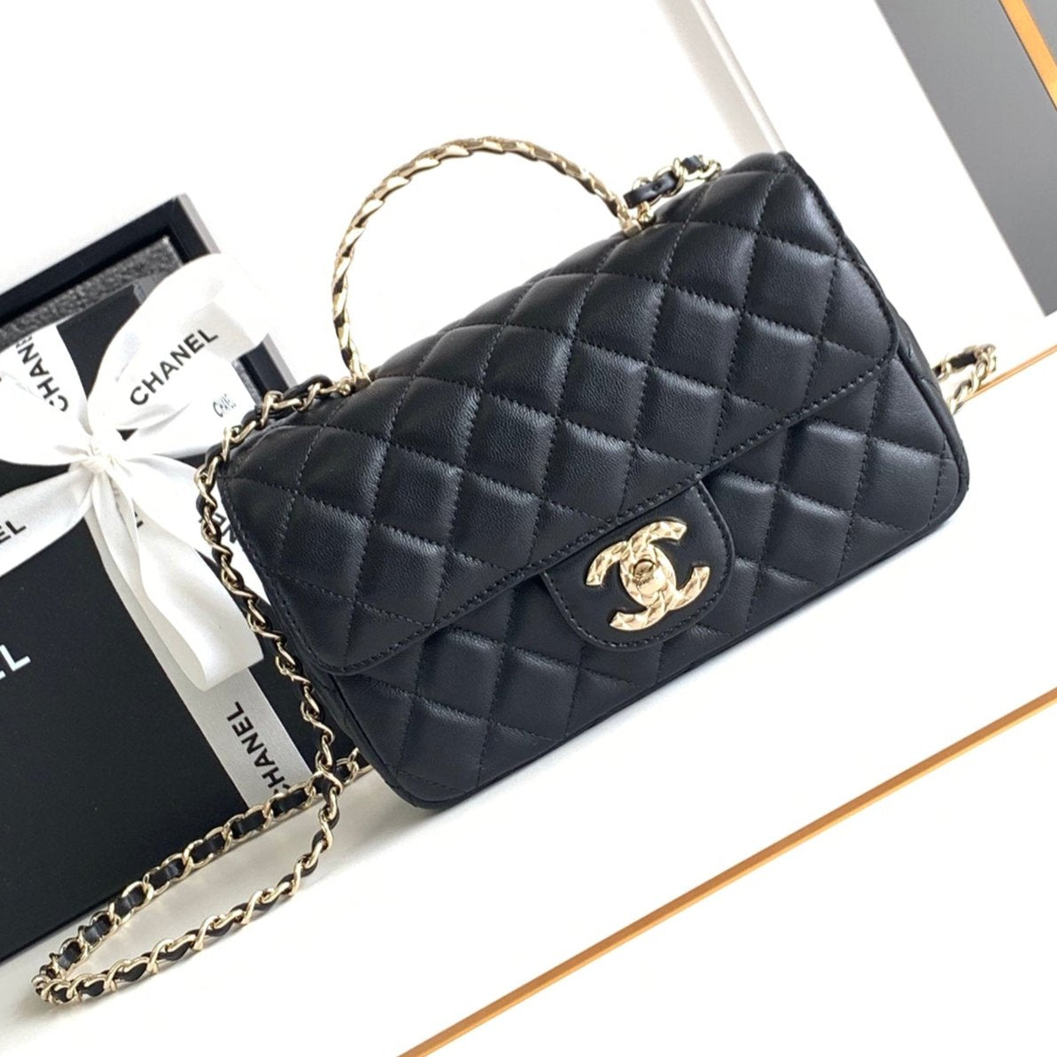 CC MINI 20 FLAP BAG IN BLACK CALFSKIN Bags Bible