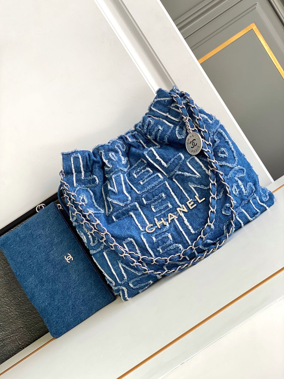 CC Medium 42 Bag In Navy Blue Denim
