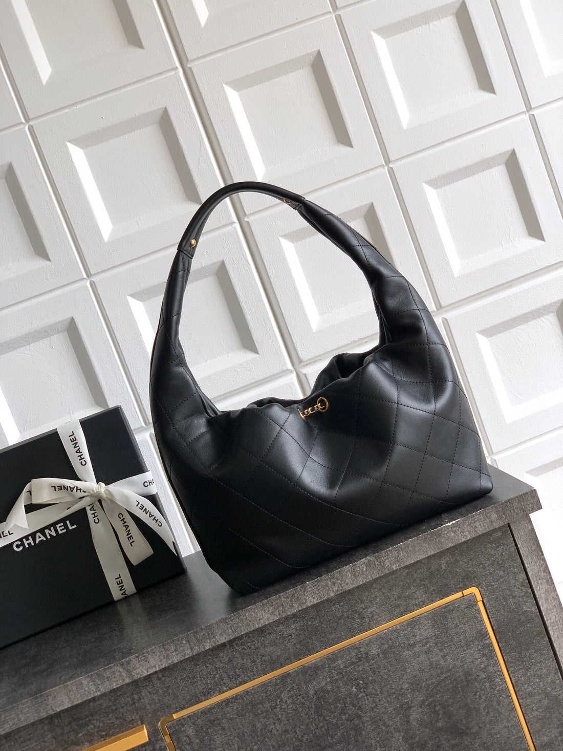 Chanel 26C Hobo Bag Black Cowhide Ghw