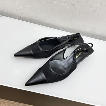 Oxalis Slingback Pumps 30 In Mesh Black Leather