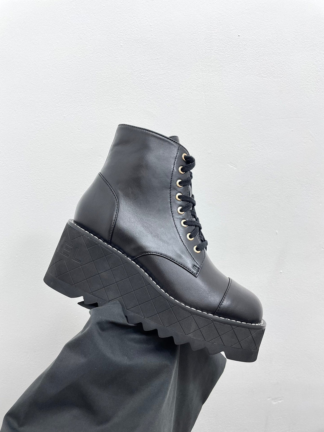 CC Ankle Boots 100MM Black Lambskin