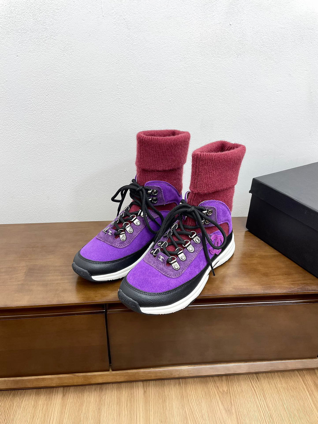 CC Sneaker 30MM Purple Red Suede And Wool