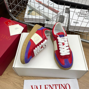 Upvillage Trainer 30MM In Red Mix Dark Violet Laminated Calfskin With Suede 990143