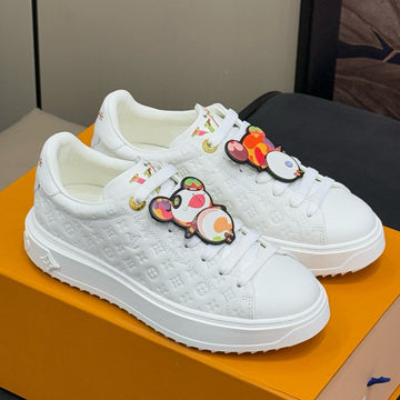 Time Out Sneaker In White Embossed Monogram Calfskin