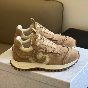 Cest CD Sneaker Brown Suede Calfskin And Mesh