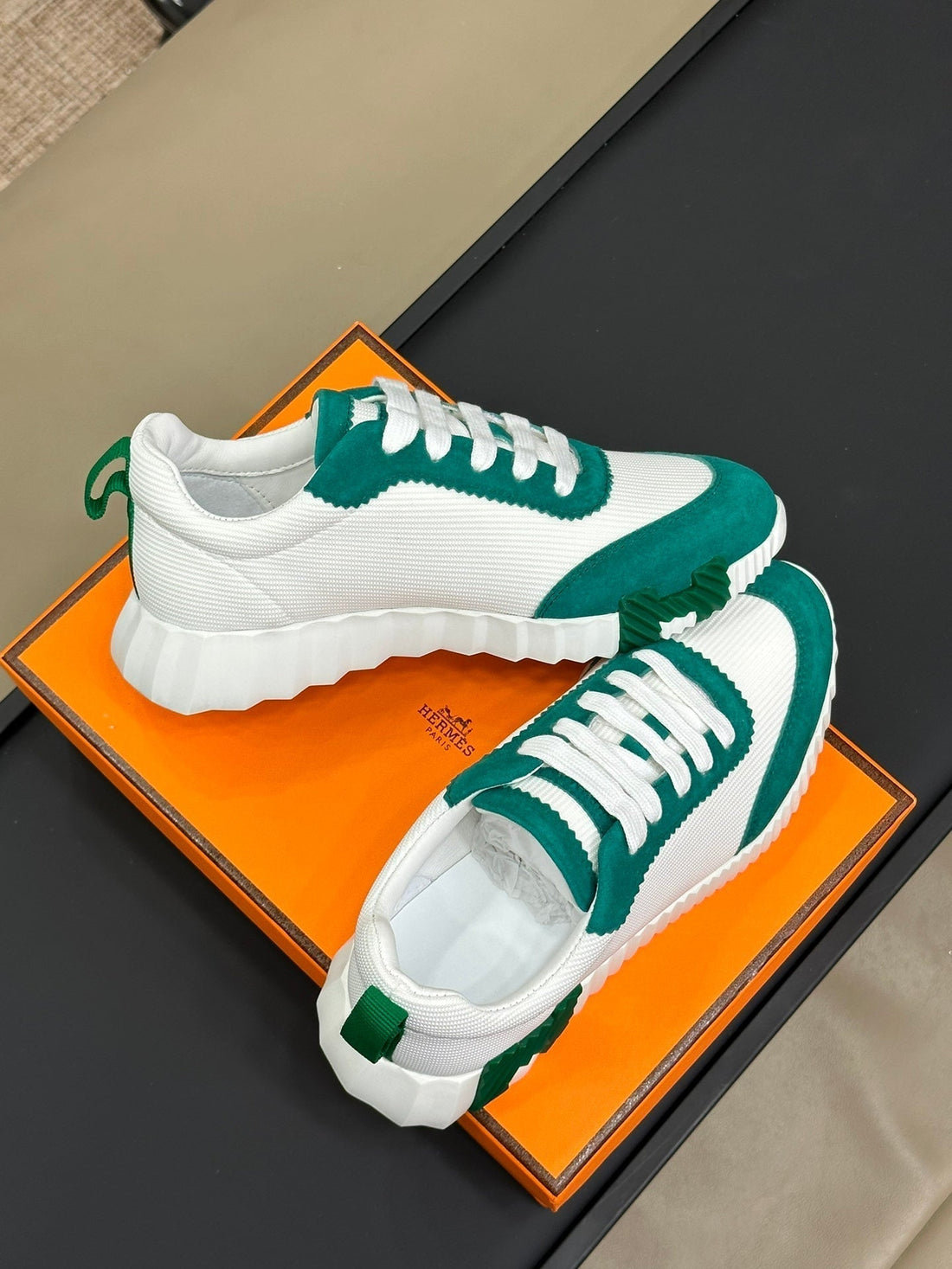 Bouncing Sneakers Teal Mix White Calfskin