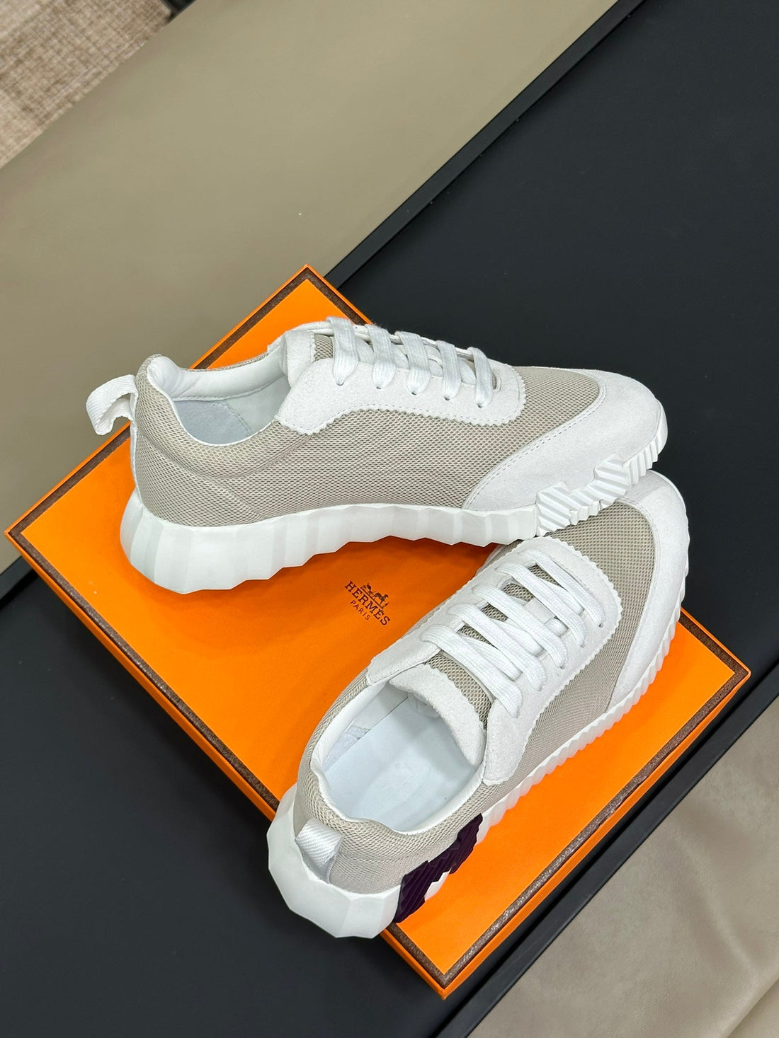 Bouncing Sneakers Bright Gray Calfskin