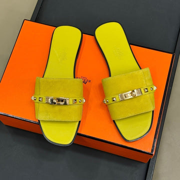 Hm Giulia Sandal Yellow Calfskin With Suede 212732