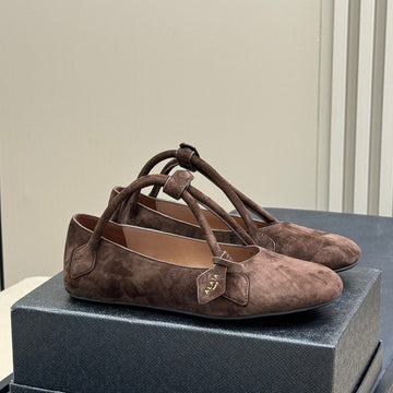 Alaïa Le Teckel Ballet Flats Dark Brown Suede 468728