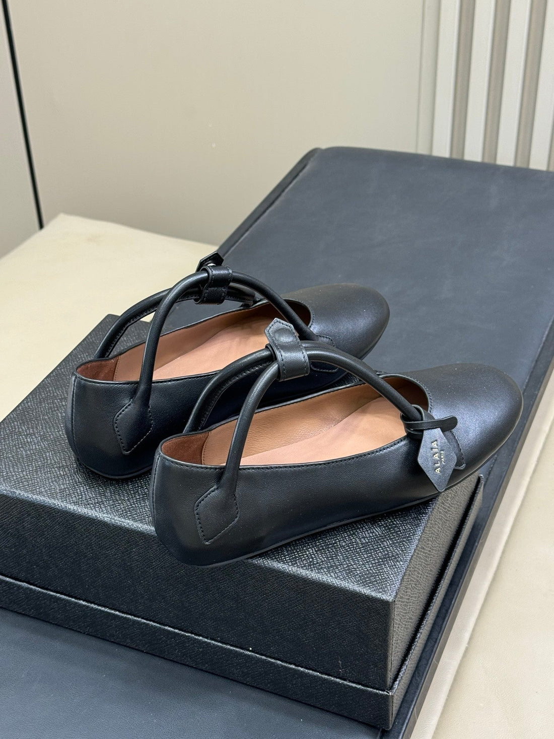 Alaïa Le Teckel Ballet Flats Black Sheepskin 468731
